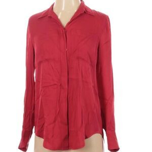 J Crew Red Silk Oversized Blouse Size 2 Petite